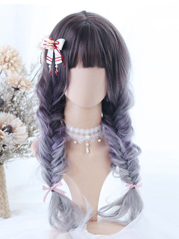 ROCOCO Style Lolita Wigs Long Heat-resistant Fiber Grape Lolita Accessories