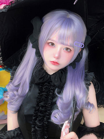 ROCOCO Style Lolita Wigs Purple Long Heat-resistant Fiber Lolita Accessories