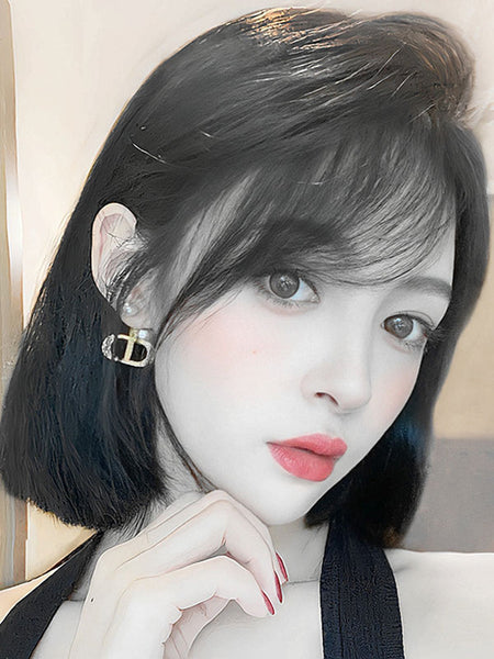 ROCOCO Style Lolita Wigs Short Heat-resistant Fiber Black Lolita Accessories