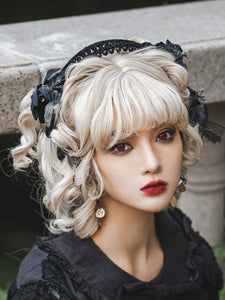 Steampunk Lolita Accessories Black Bows Headwear Polyester Miscellaneous