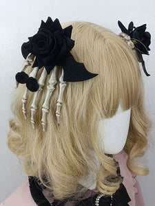 Steampunk Lolita Accessories Black Flowers Headwear Miscellaneous