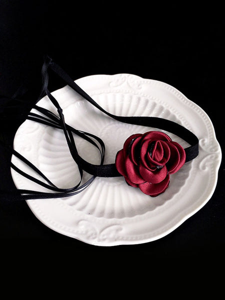 Steampunk Lolita Accessories White Flowers Choker Polyester Fiber Miscellaneous