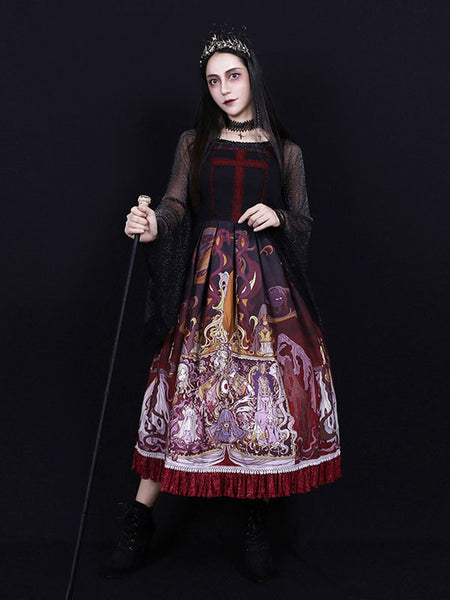Steampunk Lolita Blouses Lolita Top Black Long Sleeves Lace Lolita Shirt