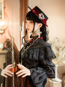 Steampunk Lolita Hat Burgundy Bows Accessory Lolita Accessories