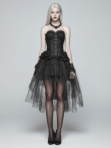 Steampunk Lolita Skirt Tiered Black Lolita Skirts