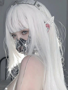 Steampunk Lolita Wig White Long Heat-resistant Fiber Lolita Accessories