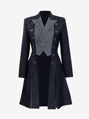 Steampunk Ouji Lolita Coats Gray Coat Overcoat Polyester Winter Lolita Outwears