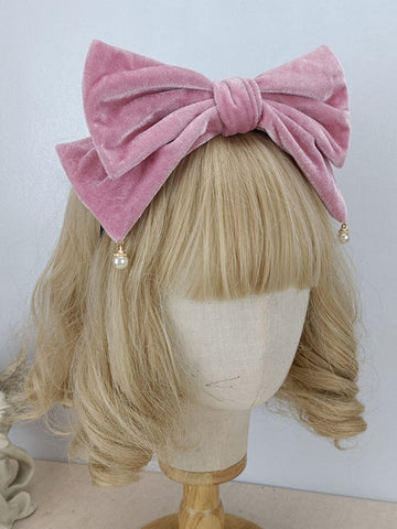 Sweet Lolita Accessories Black Pearls Bow Headwear Miscellaneous