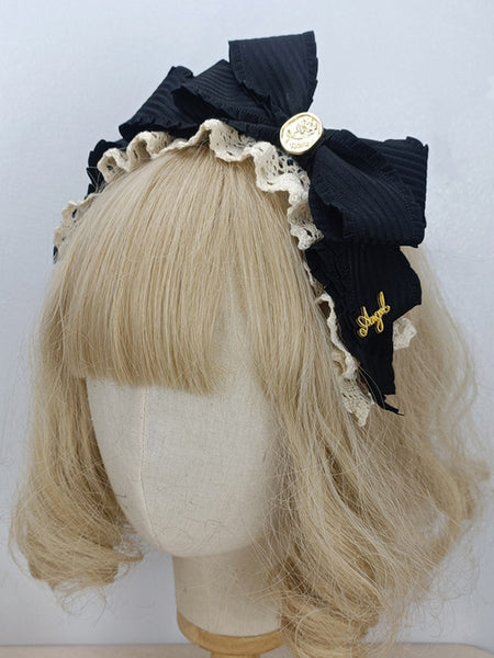 Sweet Lolita Accessories Cameo Pink Ruffles Bows Headwear Miscellaneous
