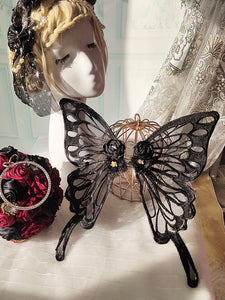 Sweet Lolita Accessories Dark Navy Flowers Headwear Polyester Miscellaneous