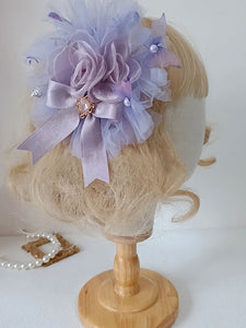 Sweet Lolita Accessories Purple Bows Ruffles Flowers Polyester Headwear Miscellaneous