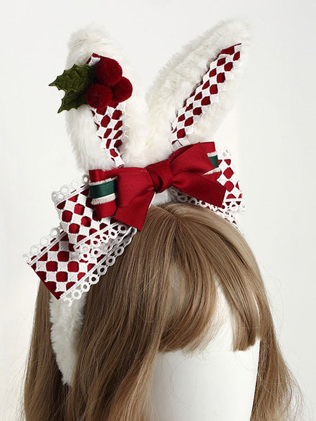 Sweet Lolita Accessories Red Bows Polyester Fiber Accessory Plaid Miscellaneous