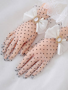 Sweet Lolita Accessories White Bows Polka Dot Accessory Polyester Fiber Miscellaneous