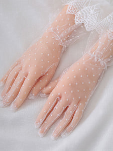 Sweet Lolita Accessories White Bows Polka Dot Accessory Polyester Fiber Miscellaneous