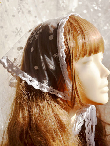 Sweet Lolita Accessories White Lace Headwear Polyester Miscellaneous