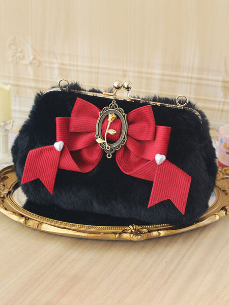 Sweet Lolita Bag Bow Pink Ruffles Handbag Polyester Lolita Accessories