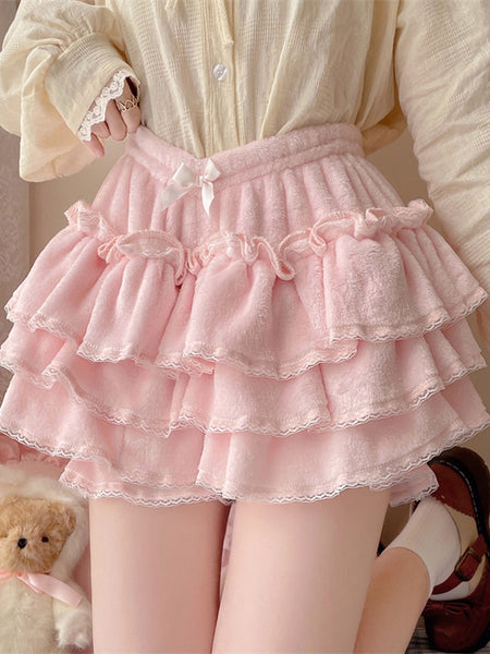 Sweet Lolita Bloomers Ruffles Lace Pink Lolita Shorts