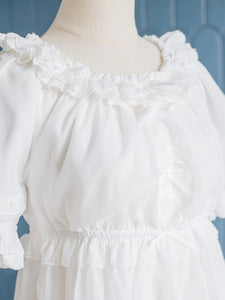 Sweet Lolita Blouses Lolita Top White Long Sleeves Ruffles Lolita Shirt