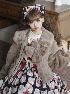 Sweet Lolita Coats Coffee Brown Polyester Overcoat Coat Spring Lolita Outwears
