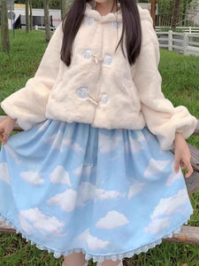Sweet Lolita Coats Ecru White Overcoat Short Plush Fall Lolita Outwears