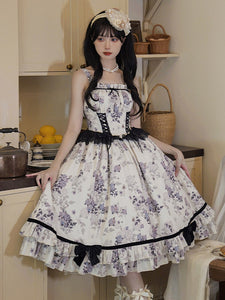 Sweet Lolita Cottagecore Dress Polyester Sleeveless Jumper Lolita Dress