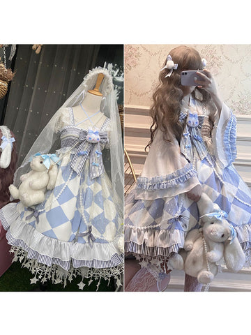 Sweet Lolita Dress Alice Polyester Sleeveless Jumper Dress