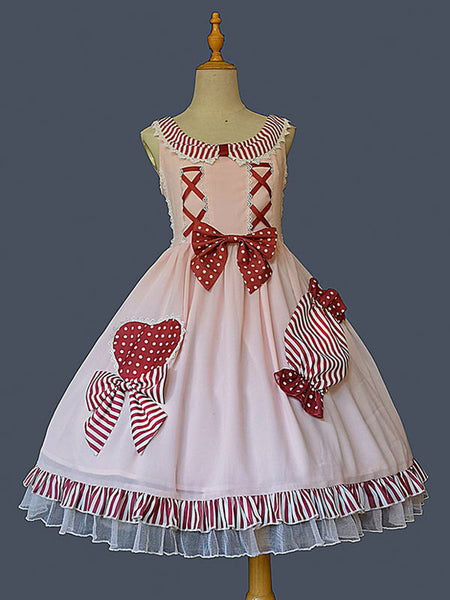Sweet Lolita Dress Chiffon Sleeveless Bows Sweet Fairytale Dress