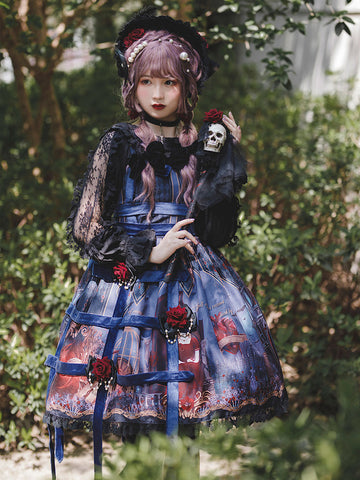 Sweet Lolita Dress Chiffon Sleeveless Steampunk Dress Fairytale Dress