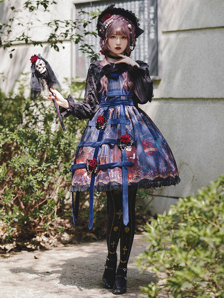 Sweet Lolita Dress Chiffon Sleeveless Steampunk Dress Fairytale Dress