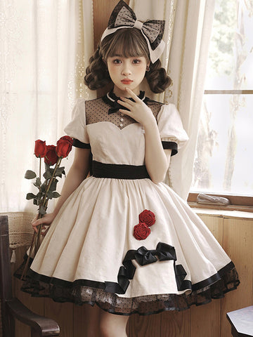 Sweet Lolita Dress Cotton Short Sleeves Jumper Sweet Lolita Dress