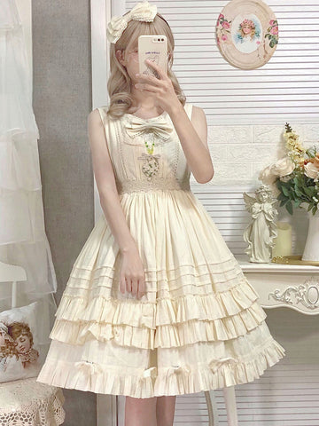 Sweet Lolita Dress Jacquard Sleeveless Dress
