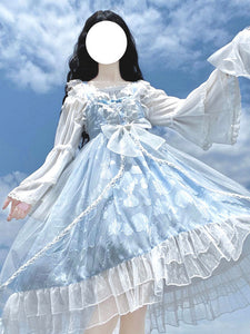 Sweet Lolita Dress Lace Ruffle Hemline JSK