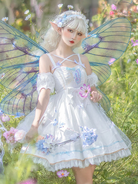 Sweet Lolita Dress Polyester Butterfly Sleeveless Dress