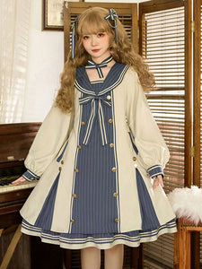 Sweet Lolita Dress Polyester Long Sleeves Bows Dress