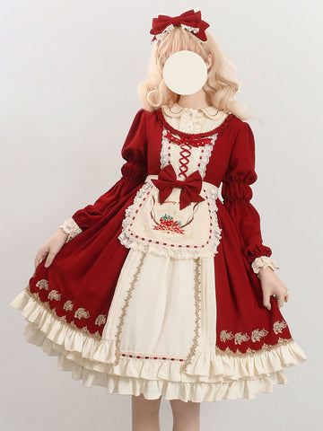 Sweet Lolita Dress Polyester Long Sleeves Lolita Dress