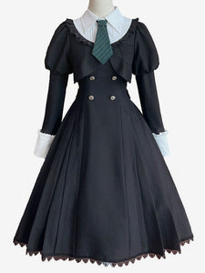 Sweet Lolita Dress Polyester Long Sleeves Ruffles Dress