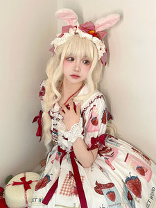 Sweet Lolita Dress Polyester Short Sleeves Dress ROCOCO Style Lolita Dress