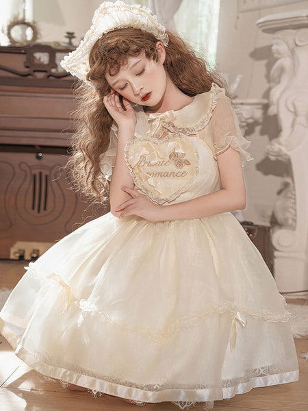 Sweet Lolita Dress Polyester Short Sleeves Dress Sweet Lolita Dress