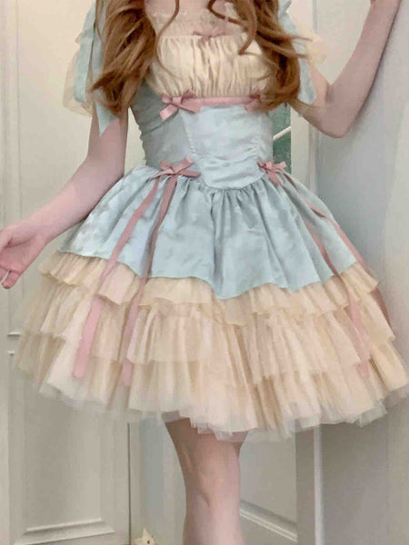 Sweet Lolita Dress Polyester Short Sleeves Jumper Sweet Lolita Dress
