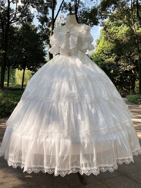 Sweet Lolita Dress Polyester Short Sleeves Lolita Dress