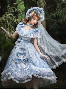 Sweet Lolita Dress Polyester Short Sleeves Lolita Wedding Dress Bride Lolita Dress