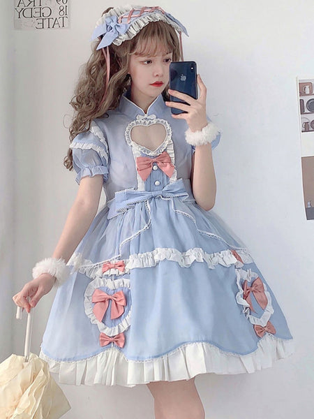 Sweet Lolita Dress Polyester Short Sleeves Sweet Dress Lolita Dress