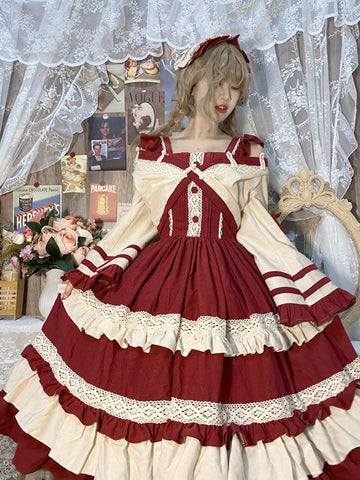 Sweet Lolita Dress Polyester Short Sleeves Sweet Lolita Dress