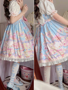 Sweet Lolita Dress Polyester Sleeveless Bows Dress