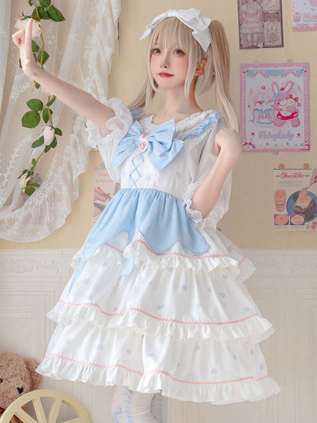 Sweet Lolita Dress Polyester Sleeveless Jumper Dress
