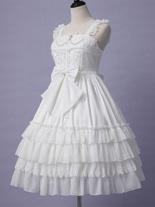 Sweet Lolita Dress Polyester Sleeveless Jumper Lolita Wedding Dress