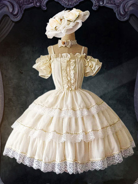 Sweet Lolita Dress Polyester Sleeveless Lolita Wedding Dress