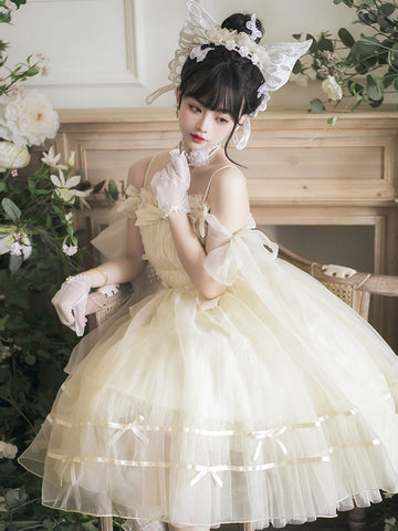 Sweet Lolita Dress Polyester Sleeveless Lolita Wedding Dress Jumper Lolita Dress