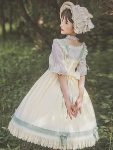 Sweet Lolita Dress Polyester Sleeveless Ruffles Sweet Jumper Lolita Dress