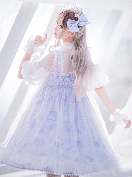 Sweet Lolita Dress Polyester Sleeveless Sweet Jumper Dress